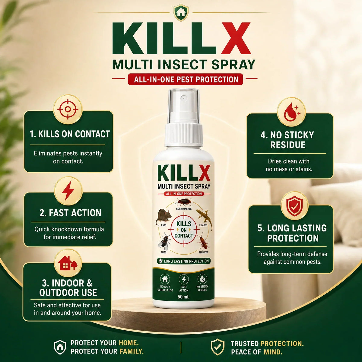 ๐ฆ KILLX Multi-Insect Spray | Fast-Acting Pest Protection | Buy 1 Get 2 FREE