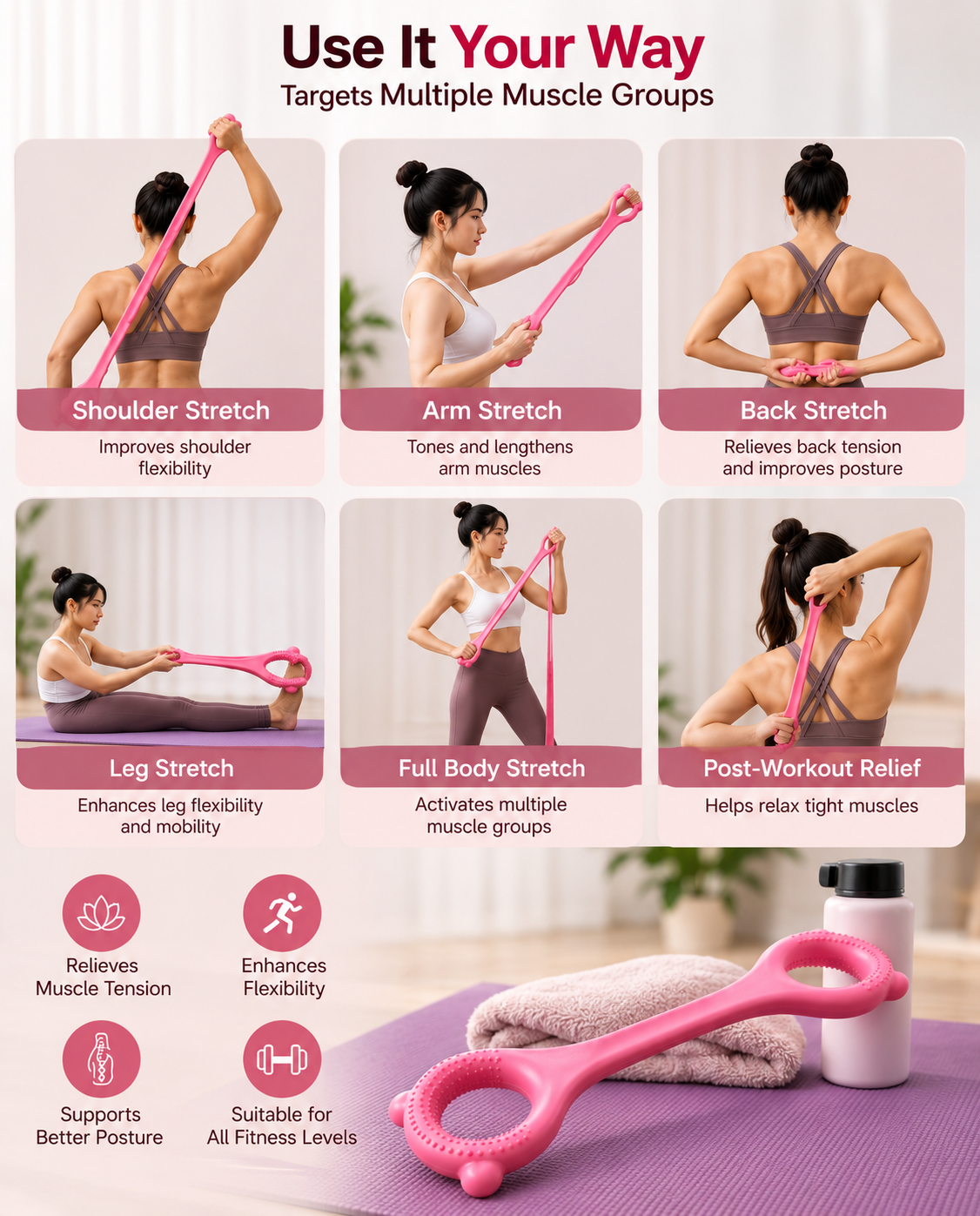 Resistance Band with Double Toning Tube |Home Gym Workout, Strength Training & Physiotherapy Equipment | 6 Months Warranty
