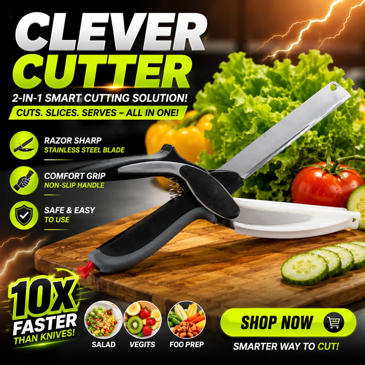 Clever Cutter Pro™ |2-in-1 Smart Kitchen Cutter