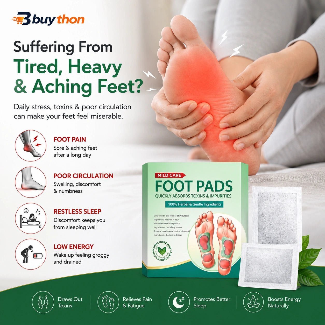 Buython Deep Refresh Foot Patches (10 Patches)