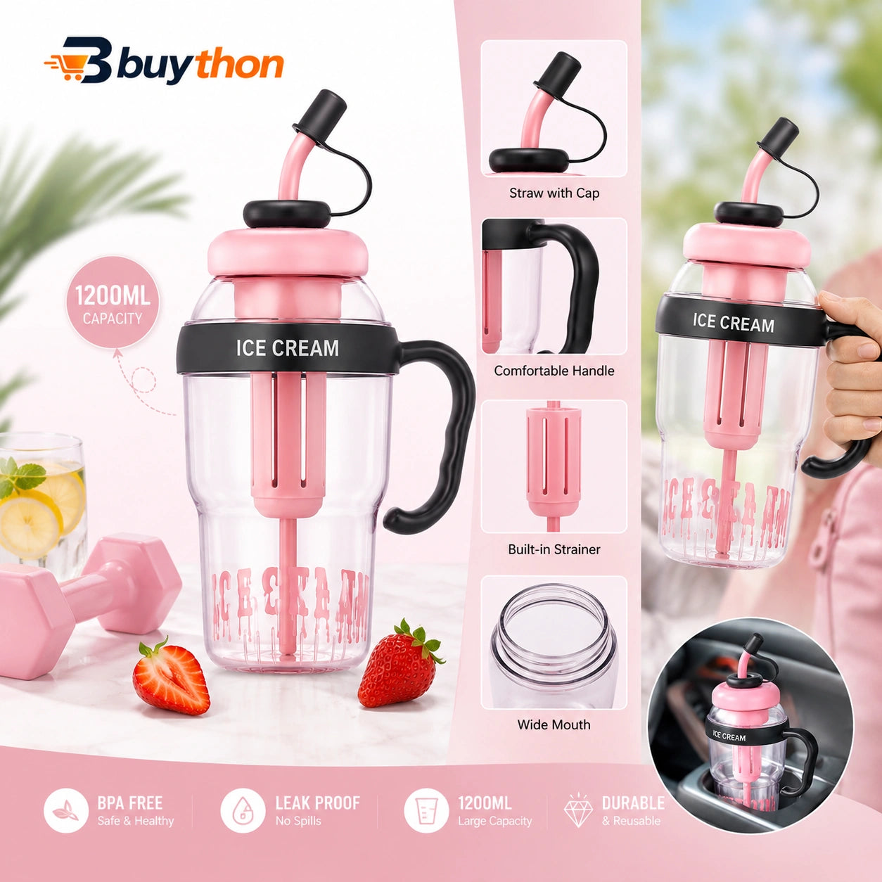 Ice Cream Tumbler Bottle