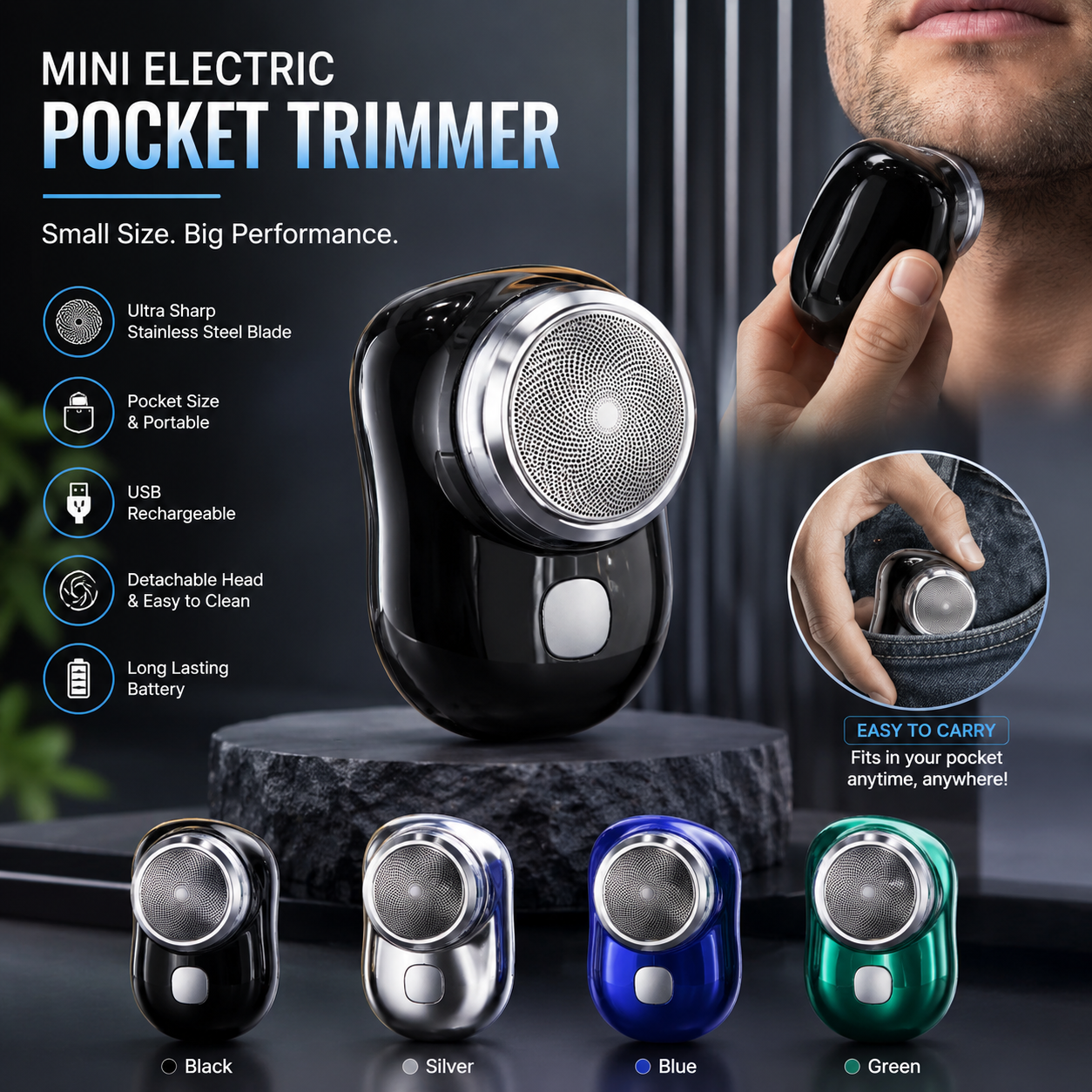 Mini Pocket Shaver - Clean Look Anywhere In Seconds
