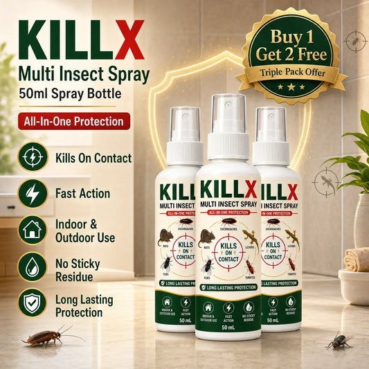 🦟 KILLX Multi-Insect Spray | Fast-Acting Pest Protection | Buy 1 Get 2 FREE