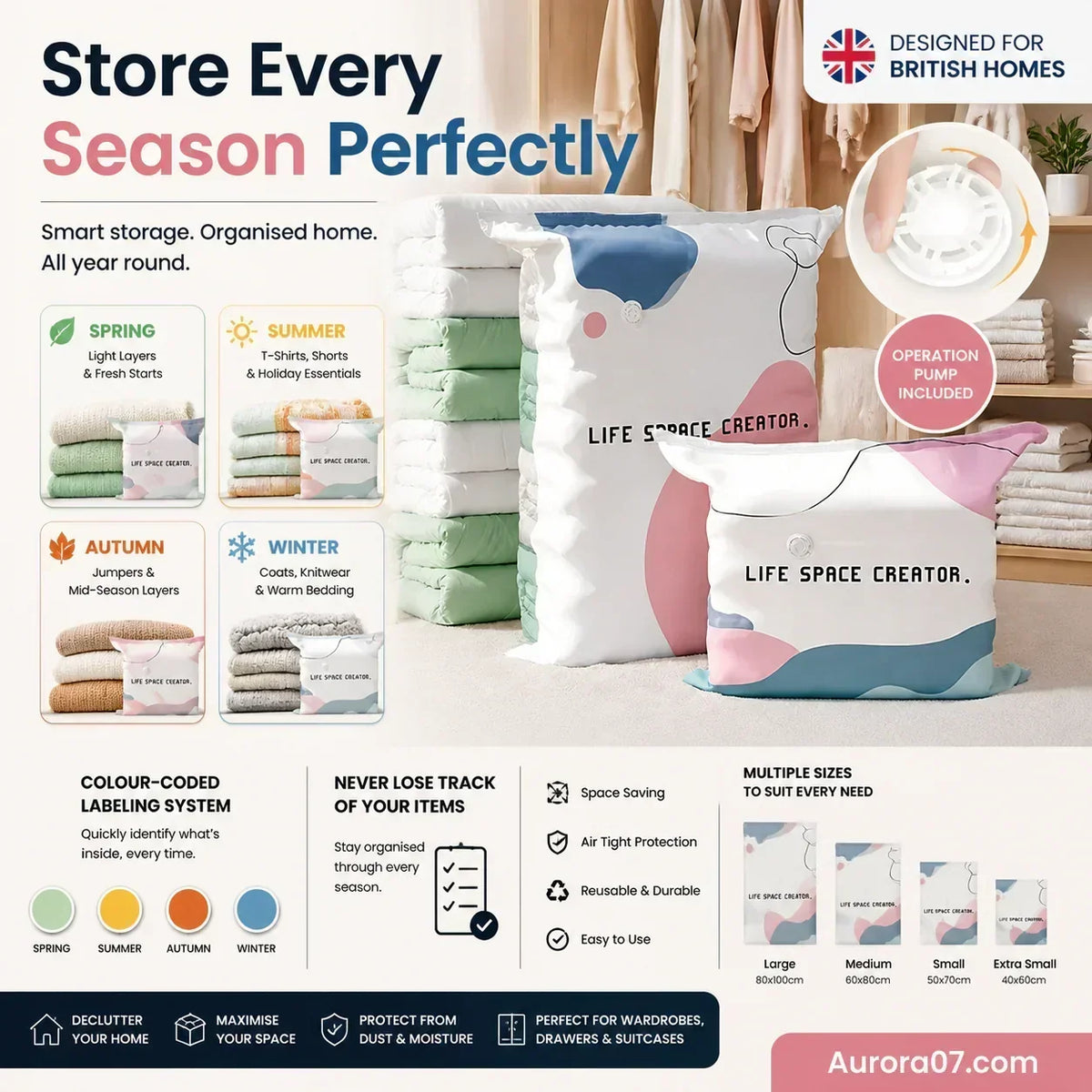Premium Vacuum Storage Bags – Pack of 6 @ ₹799