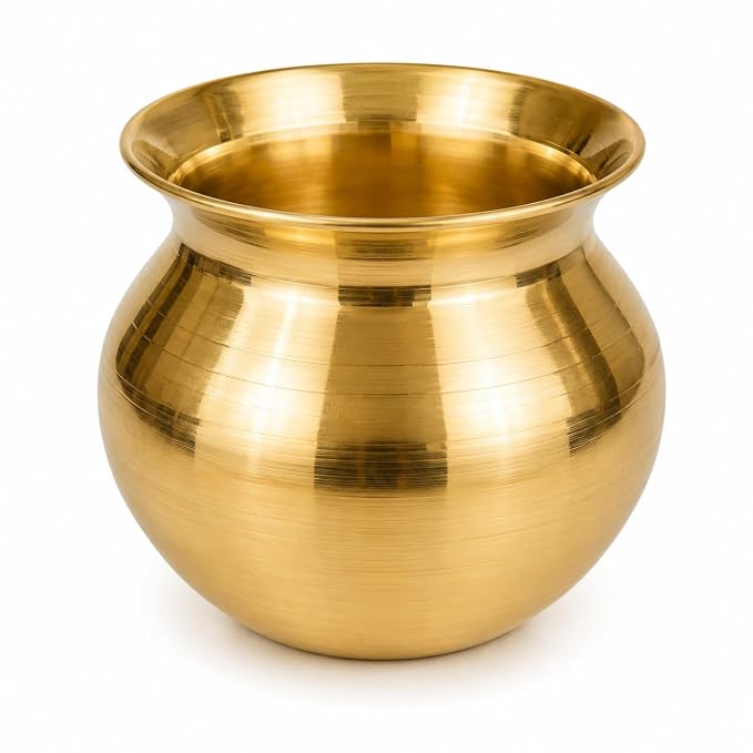 Pure Brass Traditional Pooja Lota Kalash for Daily Worship & Religious Ceremonies